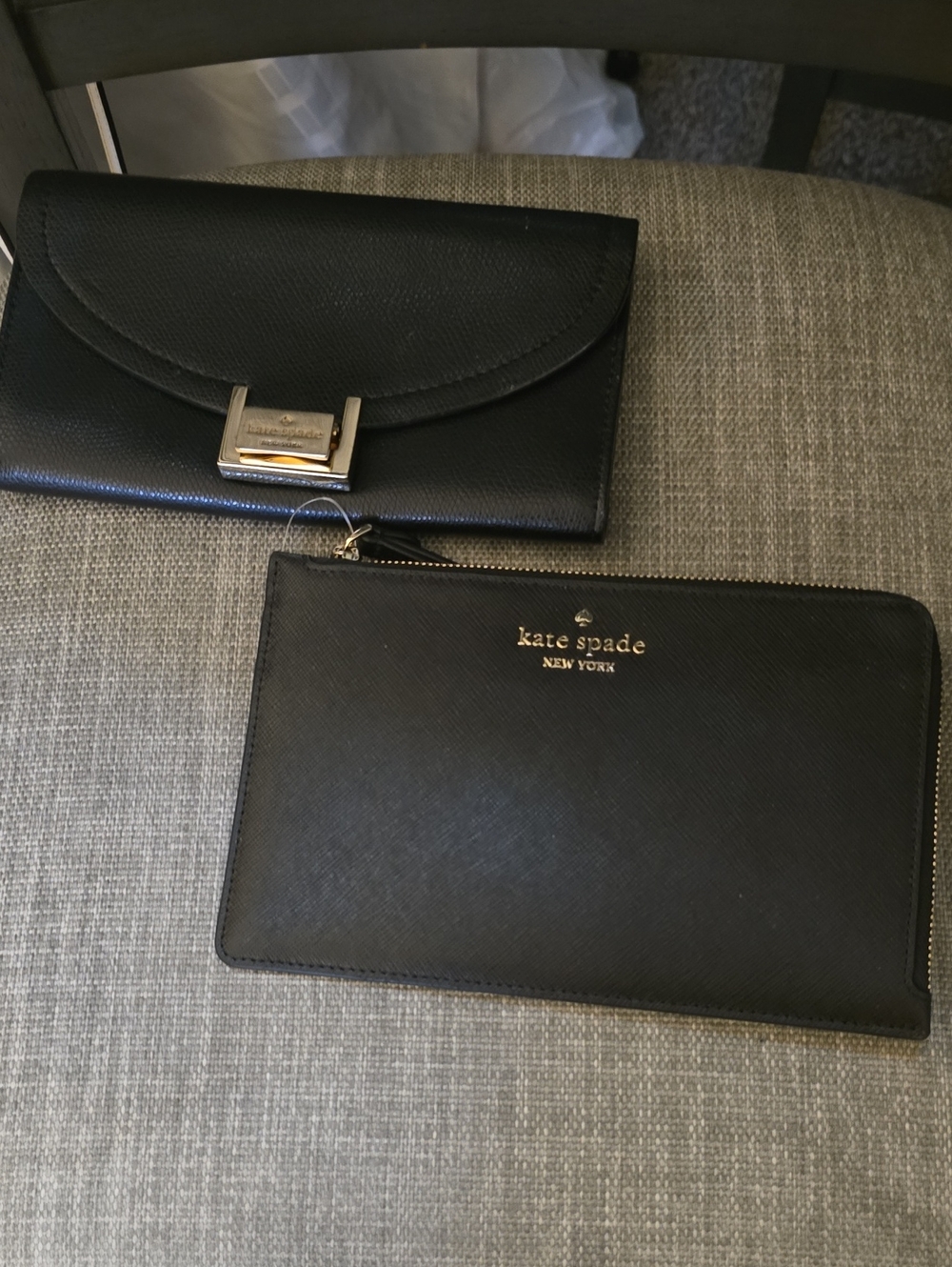 kate spade Black Leather Wallet and Zip Pouch Set